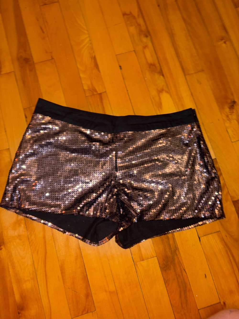 Jessica Simpson Black and Rose Gold Sequin Shorts